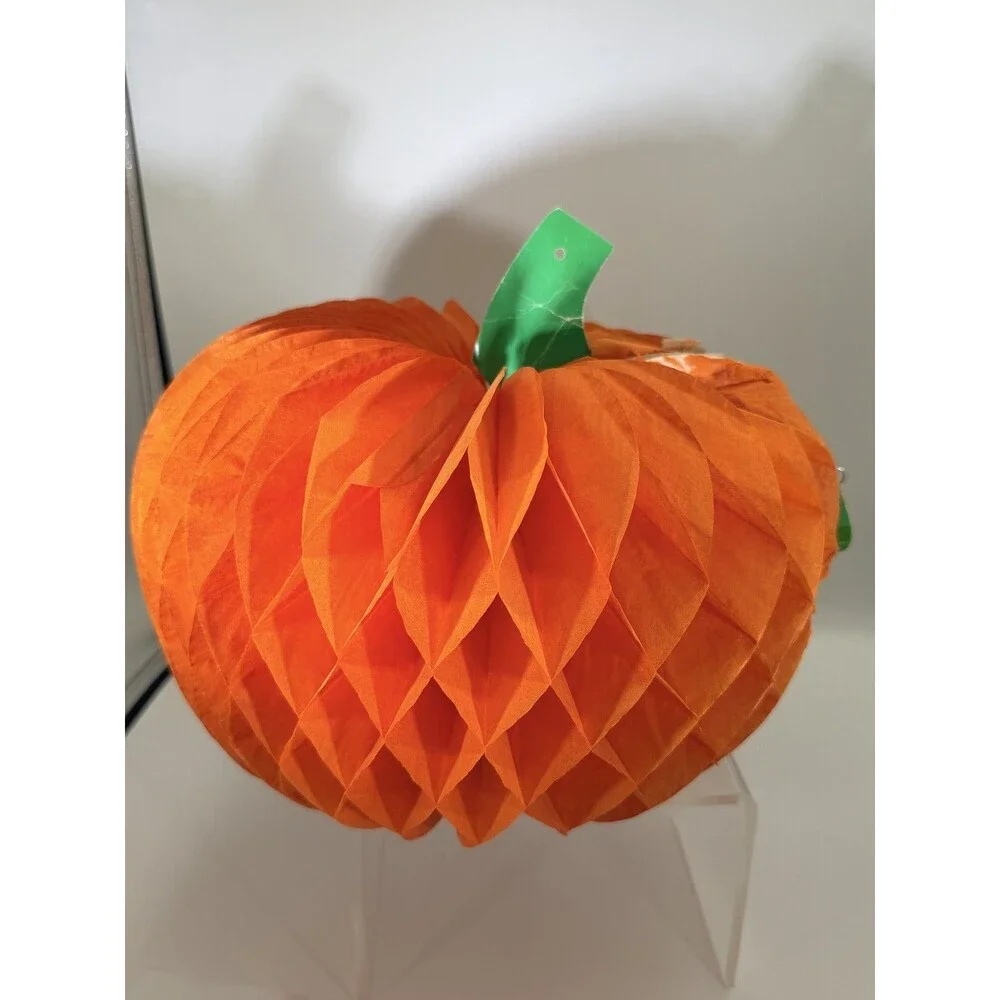 Vintage Beistle Honeycomb Pumpkin 8